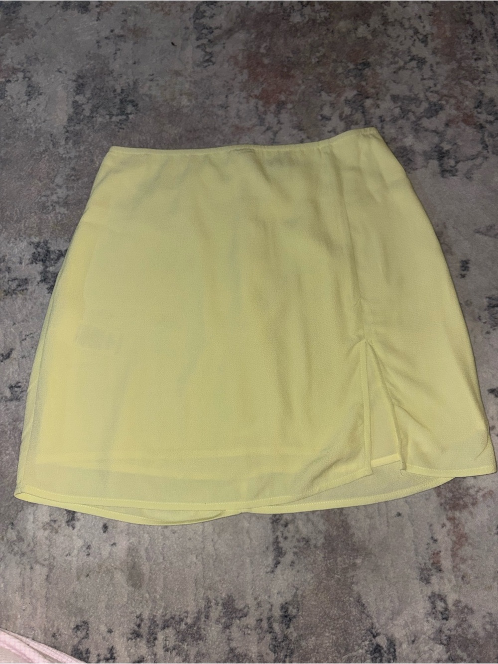 Aritzia Pale Yellow Mini Skirt with Side Slit